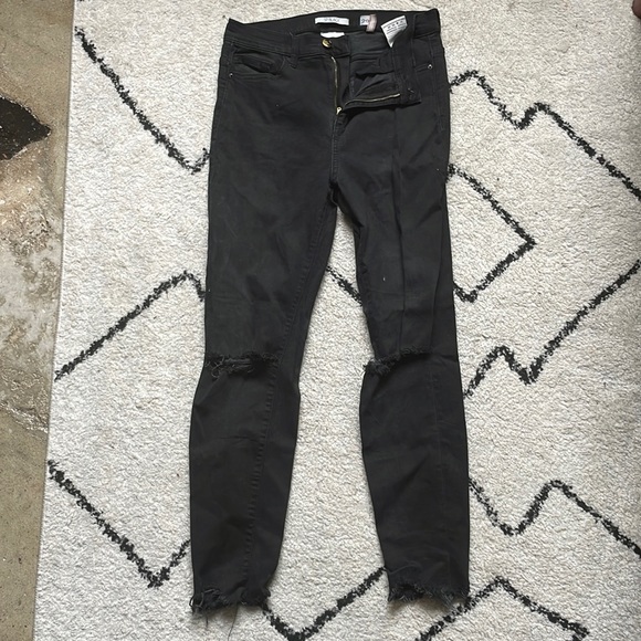 SP Black Ripped Knee High Waisted Skinny Jeans - Picture 1 of 4